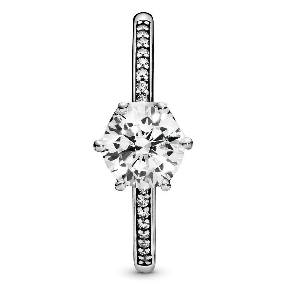Pandora Clear Sparkling Crown Solitaire Ring