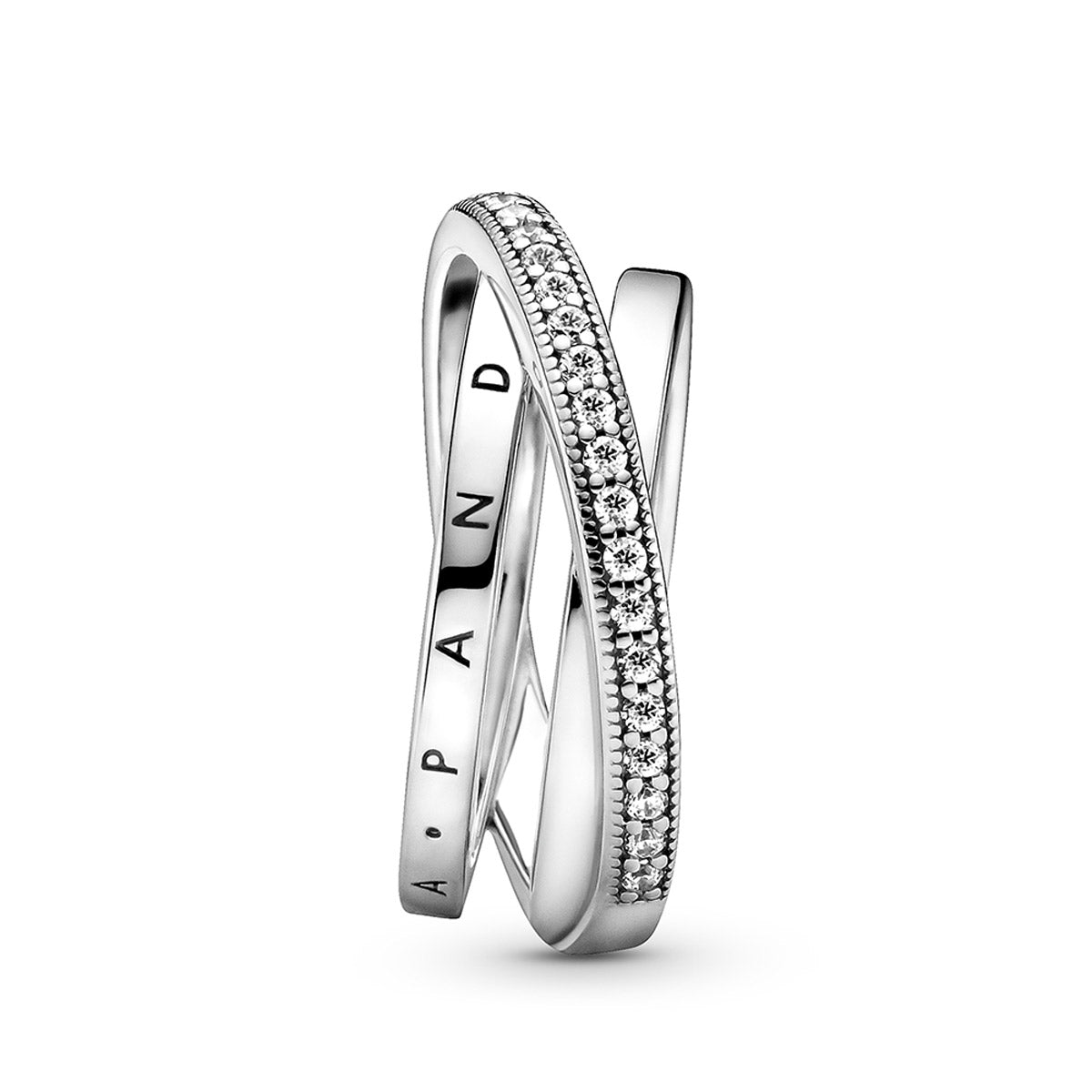 Pandora Crossover Pavé Triple Band Ring