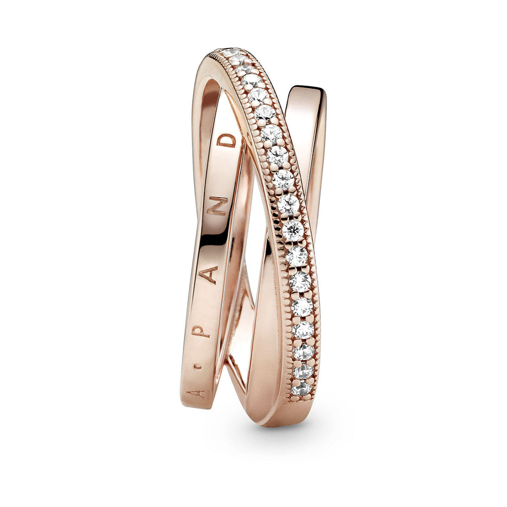 Pandora Crossover Pavé Triple Band Ring