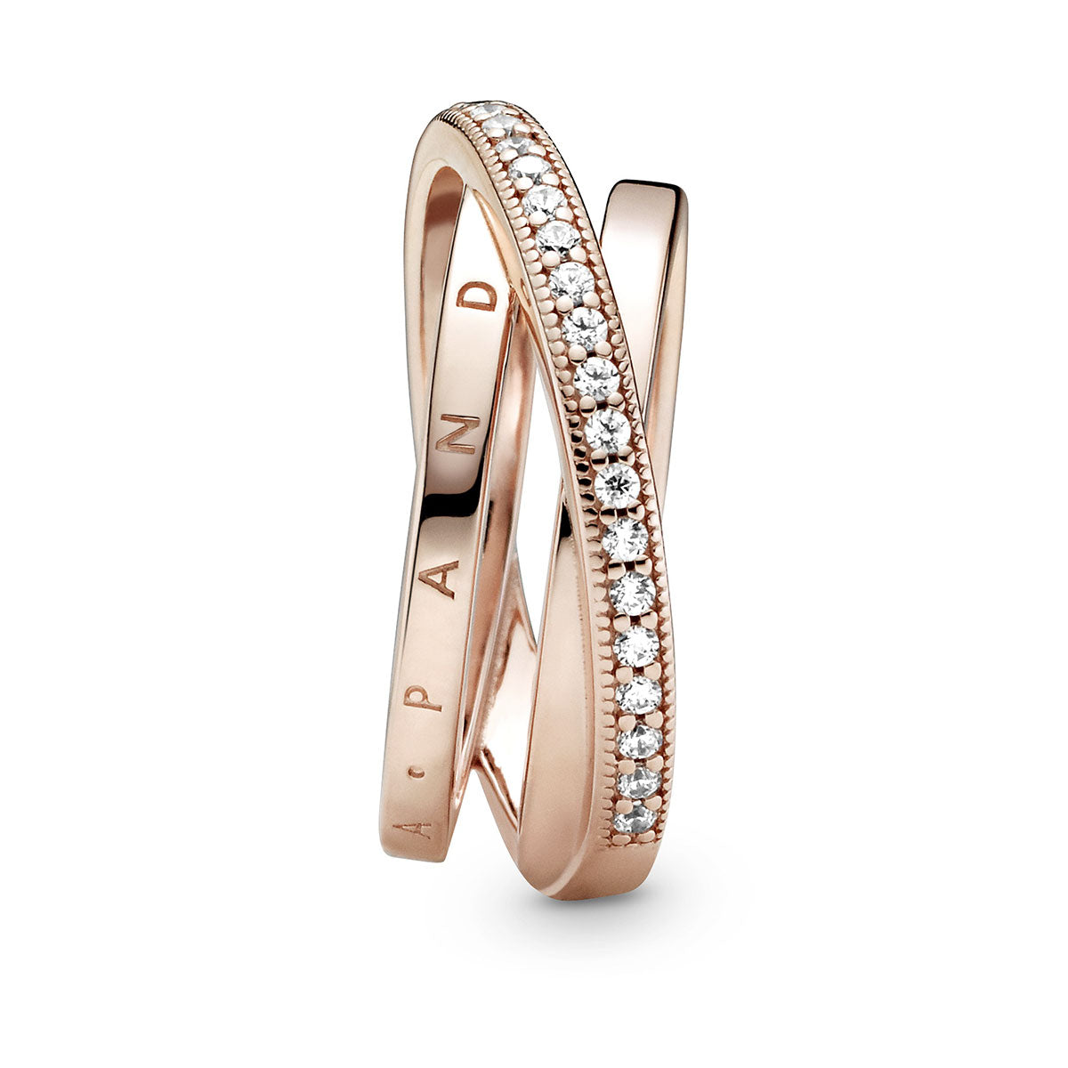 Pandora Crossover Pavé Triple Band Ring