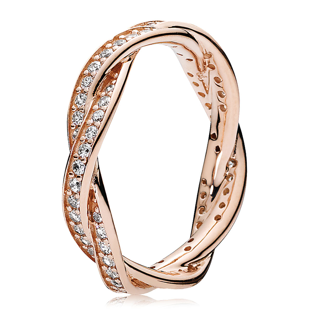 Pandora Sparkling Twisted Lines Ring