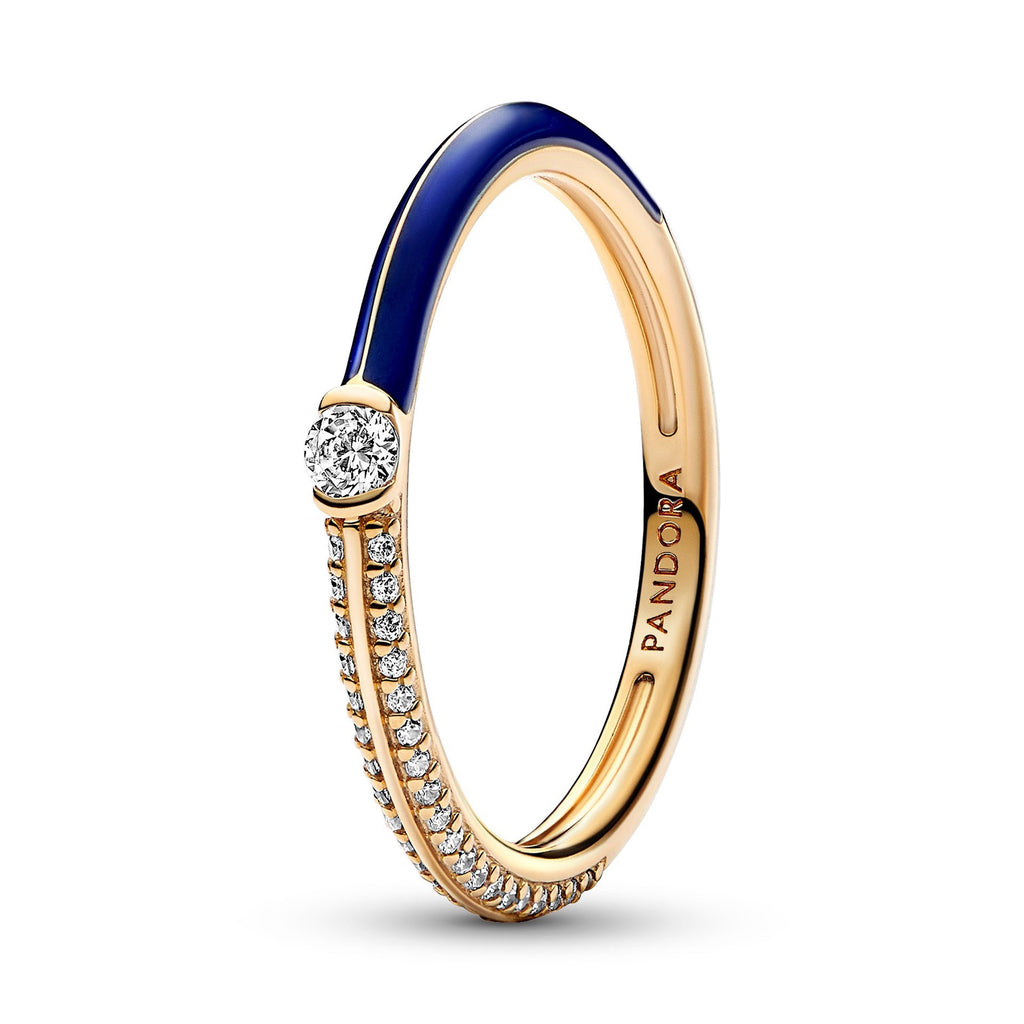 Pandora ME Pavé & Blue Dual Ring
