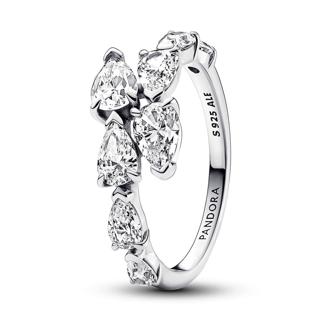 Sparkling Overlapping Band Ring