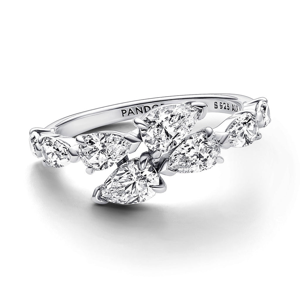 Sparkling Overlapping Band Ring