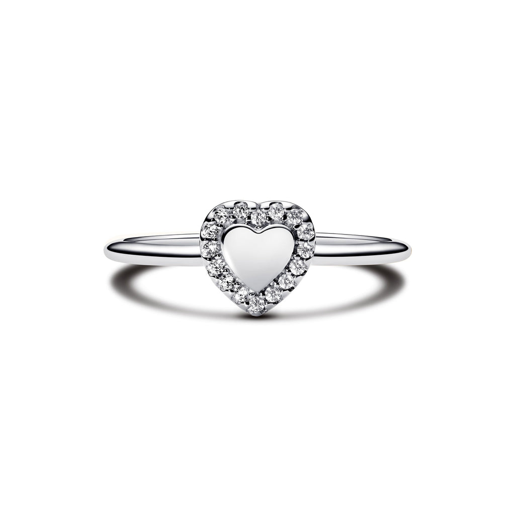 Pandora Engravable Heart Halo Ring