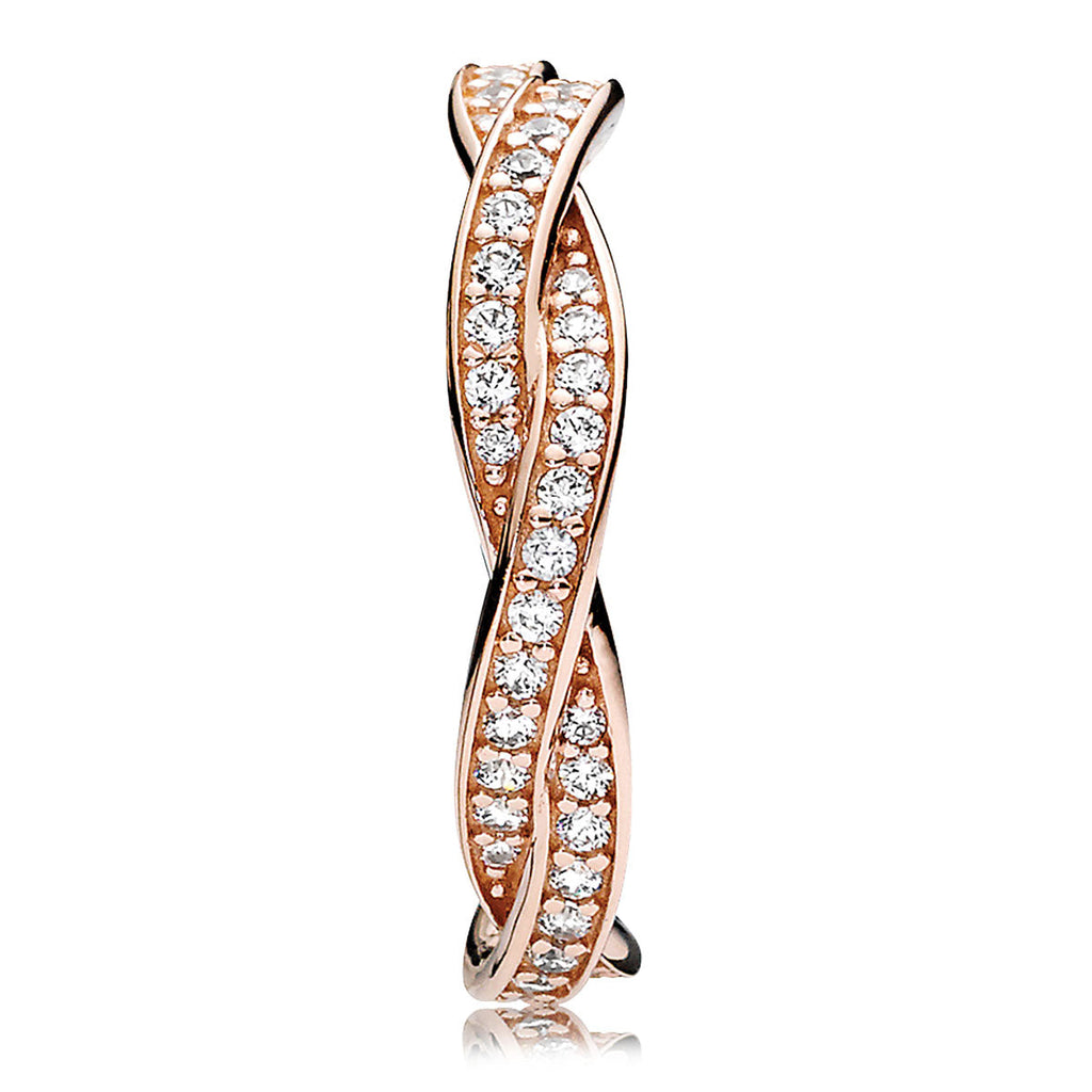 Pandora Sparkling Twisted Lines Ring