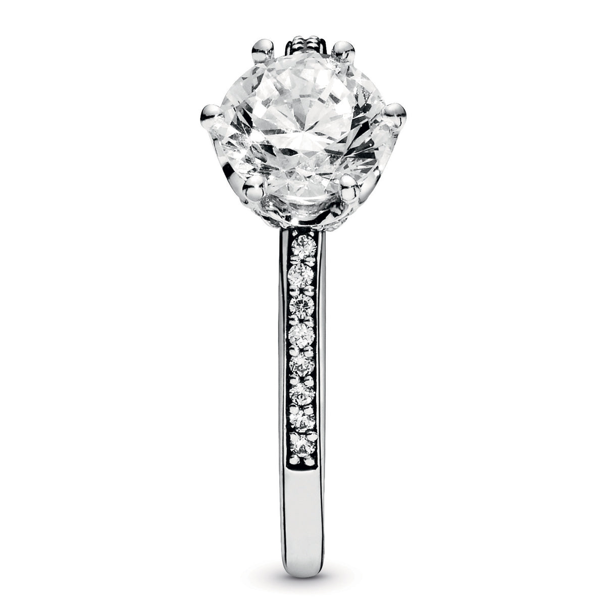 Pandora Clear Sparkling Crown Solitaire Ring
